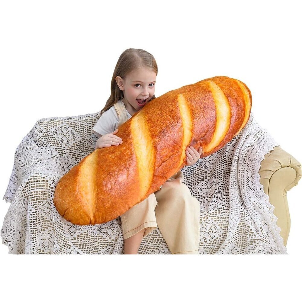 🆕  Simulation Bread Shape Pillow Soft Lumbar Baguette Back Cushion Funny Food